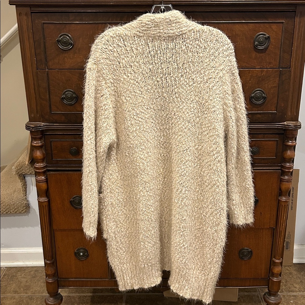 Emory Park Oversized Boucle Cardigan with Pockets Women's Size S - Picture 2 of 10
